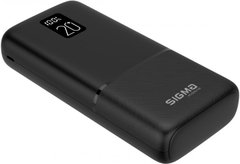 Зовнішній акумулятор (павербанк) Sigma mobile X-power SI20A2QL 20000mAh Type-C PD20W QC22,5W Black (4827798423813)